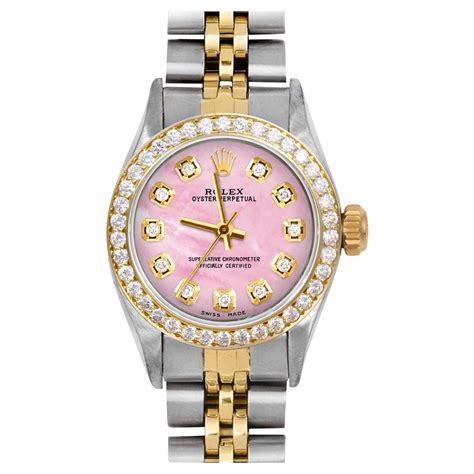 women's pink face rolex|pink rolex watch with diamonds.